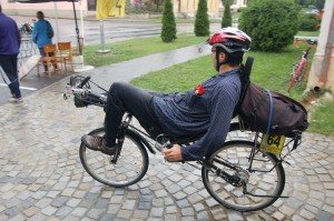 Probably the bravest guy at the race. Pavel had only common clothes even in the heaviest rain and he did almost 450 km with his AZUB Max. Expect the Duo Quest the fastest man on recumbent. 